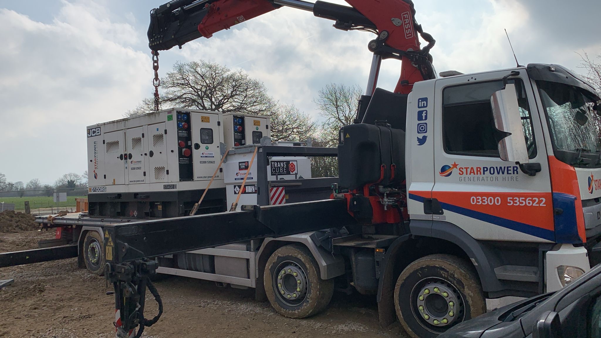Site services and set-up from Star Power - JCB G100RS Stage V Generators and Fuel Storage on delivery