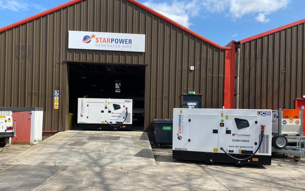 Generators and temporary power solutions outside and in the Star Power depot building