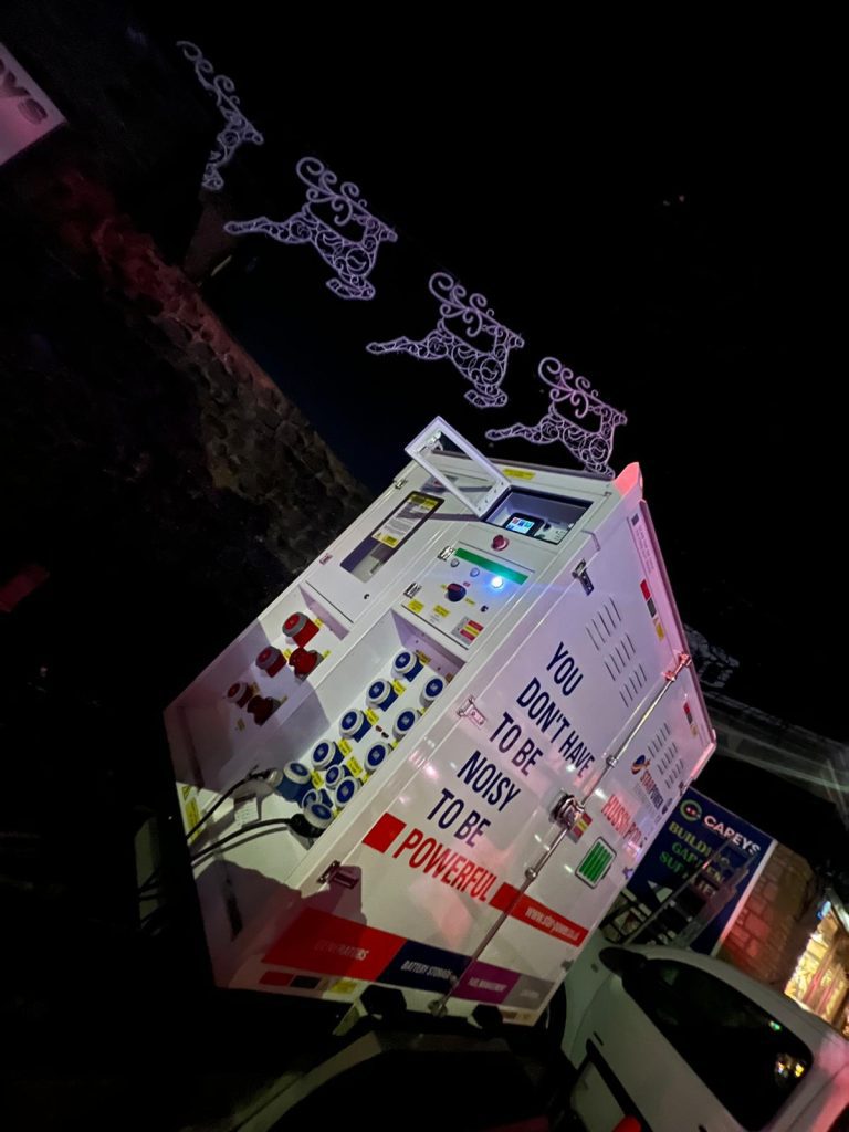 A picture of a Star Power generator at Portishead's Christmas light switch on