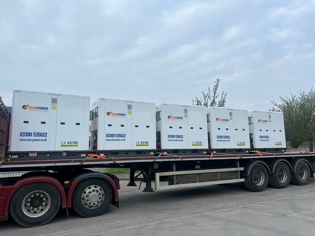 5 Battery Energy Storage Systems loaded onto a Star Power lorry to be delivered directly to the customer